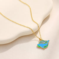 Enamel Whale Pendant Necklace | Anti-Tarnish Gold Plated Ocean Jewelry