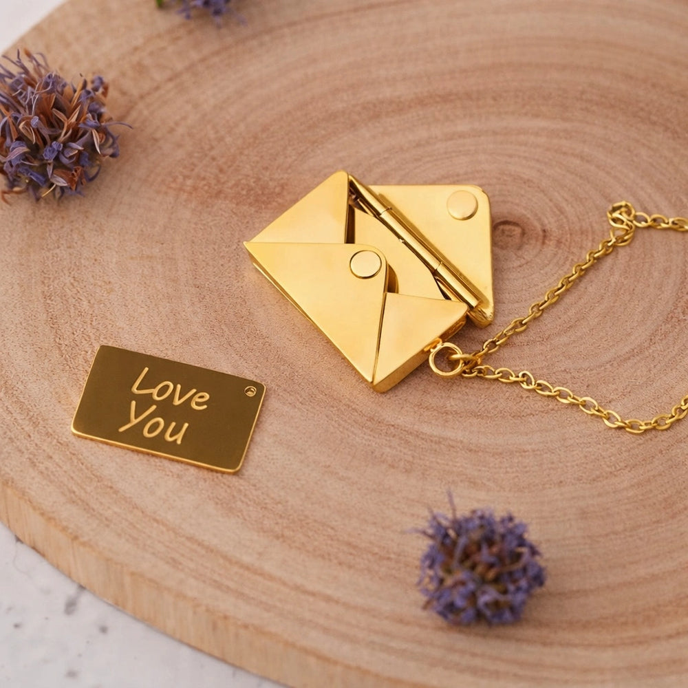 Love Envelope Secret Message Necklace | Anti-Tarnish Gold Plated