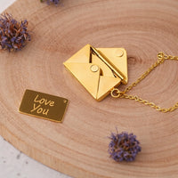 Love Envelope Secret Message Necklace | Anti-Tarnish Gold Plated