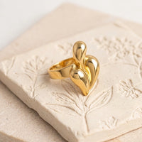 Abstract Liquid Droplet Statement Ring | Anti-Tarnish Gold Plated
