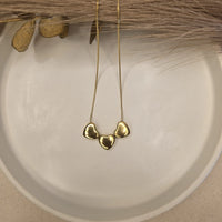 Triple Heart Anti-Tarnish Gold Plated Necklace for Women