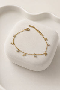Minimalist Crystal Anti Tarnish Gold Plated Bracelet | Korean Style