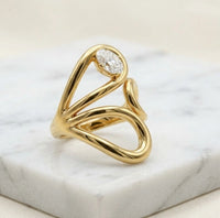 Abstract Swirl Statement Ring | Anti-Tarnish Fashion Jewelry