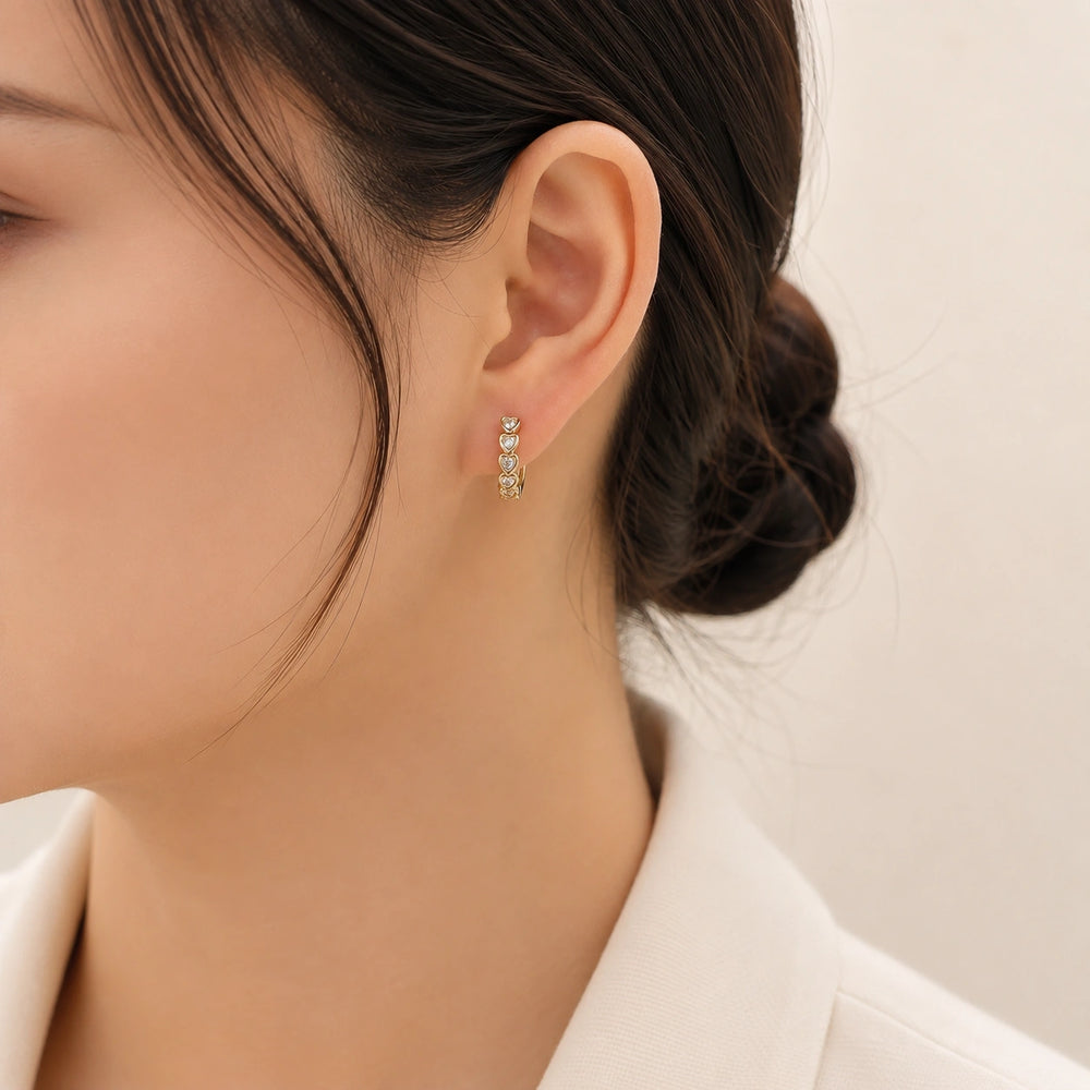 Heart Hoop Earrings | Anti-Tarnish Gold Plated