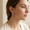 Dual Tone Chunky Hoop Earrings - Anti Tarnish Gold Plated | Moncheri