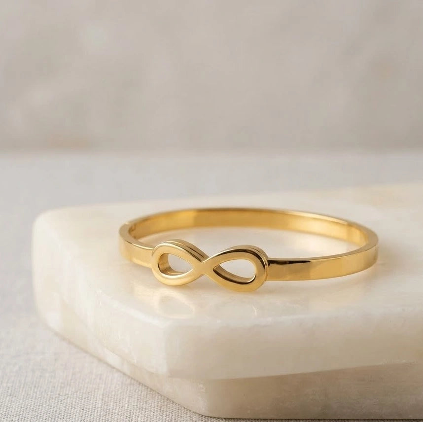 Eternal Infinity Bangle | Anti-Tarnish Gold Plated Bracelet ( Baby size )