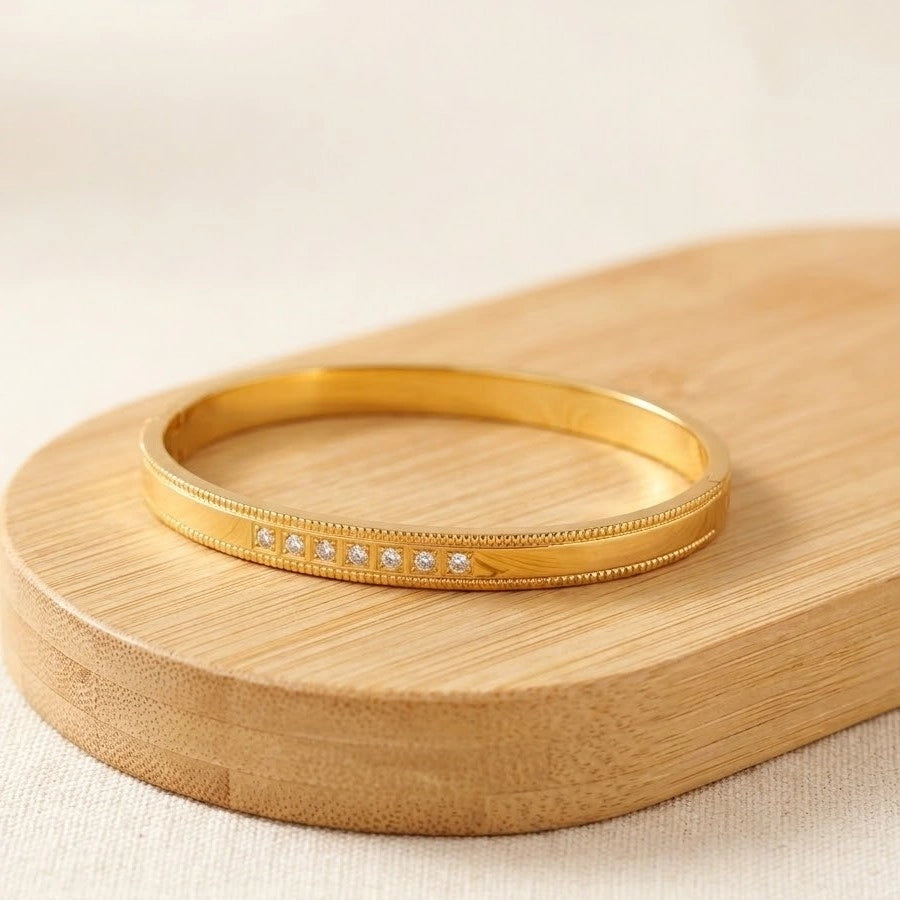 Minimalist CZ Stone Anti-Tarnish Gold-Plated Bracelet for Women