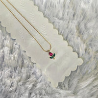 Tulip Floral Pendant Necklace - Anti Tarnish Gold Plated