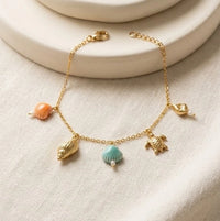 Ocean Shell & Turtle Charm Bracelet - Anti-Tarnish Fashion Jewelry