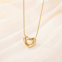 Anti-Tarnish Gold Plated Open Heart Pendant Necklace