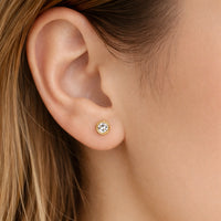 Anti-Tarnish Gold Plated Crystal Stud Earrings - Minimalist Everyday Wear