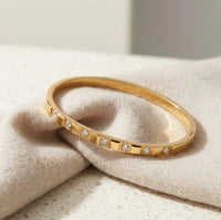 Anti-Tarnish Crystal Studded Bangle Bracelet - Premium Fashion Jewelry