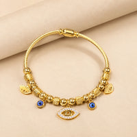 Evil Eye Charm Anti-Tarnish Gold Plated Bracelet