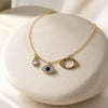 Evil Eye Charm Anti-Tarnish Gold-Plated Necklace