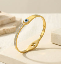Black Clover & Evil Eye Gold Bracelet Stack (Anti-Tarnish)