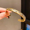 Evil Eye Gold Plated Cuff Bangle | Anti-Tarnish Bracelet
