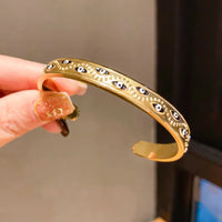 Evil Eye Gold Plated Cuff Bangle | Anti-Tarnish Bracelet