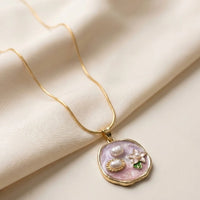 Floral Pearl Pendant Necklace | Anti-Tarnish Everyday Wear