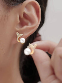Crystal Heart & Pearl Drop Earrings - High Quality Fashion Jewelry
