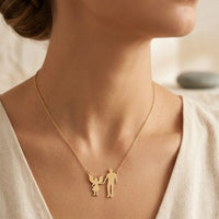 Father & Angel Daughter Silhouette Necklace | Anti-Tarnish Fashion Jewelry