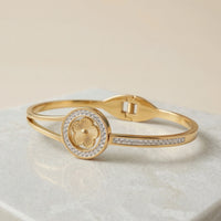 3-Piece Evil Eye & Floral Charm Bracelet Stack - Anti-Tarnish Gold Plated