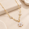 Floral Crystal Vine Necklace - Anti-Tarnish Gold Plated | Dainty Korean Minimalist Jewelry