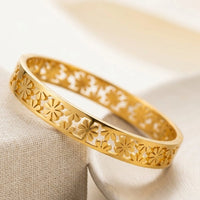 Floral Cutout Anti-Tarnish Gold Plated Bracelet ( baby size )