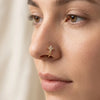 Floral CZ Gold-Plated Nose Pin - Anti-Tarnish & Water Resistant