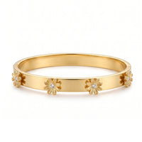 Daisy Bloom Anti-Tarnish Gold Plated Bangle Bracelet