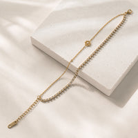 Double Layer Floral Charm Anti Tarnish Gold Plated Bracelet