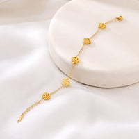 Floral Rose Link Bracelet | Anti Tarnish Gold Plated