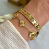 Four Leaf Clover Gold-Plated Bracelet combo | Anti-Tarnish Floral Charm