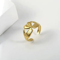 Hugging Hands Heart Gold Plated Ring – Anti-Tarnish & Adjustable Korean Style Band