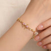 Pink Bow Charm Bracelet - 18K Gold Plated & Anti-Tarnish
