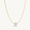 Solitaire Pendant Necklace | Anti-Tarnish Gold Plated Minimalist Chain