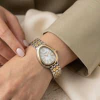 Serpentine Teardrop Two-Tone Watch | Anti-Tarnish Gold Plated | Moncheri Jewels