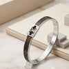 Designer Monogram Cuff Bracelet - Anti-Tarnish Gold Plated | Moncheri Jewels