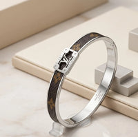Designer Monogram Cuff Bracelet - Anti-Tarnish Gold Plated | Moncheri Jewels