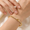 Geometric Cutout CZ Anti-Tarnish Gold Plated Bracelet