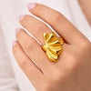 Geometric Fan Statement Ring - Anti Tarnish Gold Plated