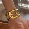 Chunky Open Link Anti-Tarnish Gold Plated Cuff Bracelet