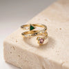 Geometric Heart & Triangle Wrap Ring | Anti-Tarnish Gold Plated