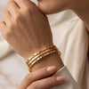 Geometric Layered Cuff Bracelet - Anti-Tarnish Gold-Plated