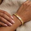 Geometric Square Link Anti-Tarnish Gold-Plated Bracelet with CZ Stones