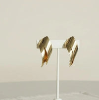 Geometric Fold Anti Tarnish Gold Plated Earrings | Modern Statement Jewelry