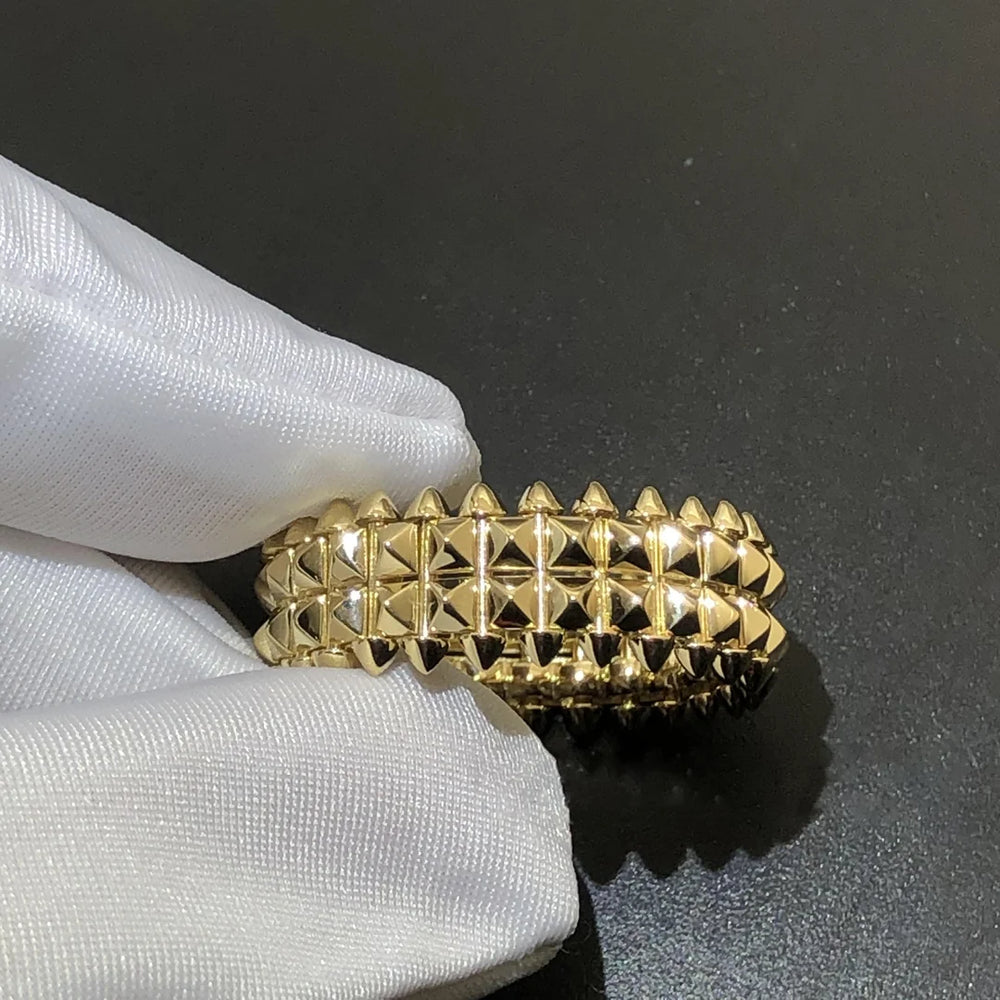 Geometric Studded Spiked Ring - Anti-Tarnish Gold Plated