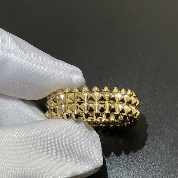 Geometric Studded Spiked Ring - Anti-Tarnish Gold Plated