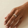 Gold Baguette & Chain Link Stackable Fashion Ring for Women