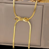 Bow Snake Chain Necklace - 18k Gold Plated Ribbon Knot (Anti-Tarnish)
