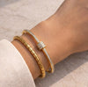 Lux Stack: Segmented Gold Bangle & Zircon Studded Hinge Bracelet Combo (Set of 2)